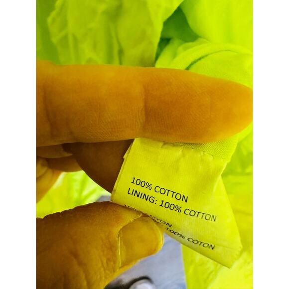 JASON WU Collective Yellow Cotton V-Neck Drawstring Waist Midi Dress size 14 - Picture 12 of 16